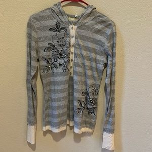 For Love And Liberty  Hoodie Top. Rhinestone Embellishment. Size M.